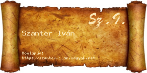 Szanter Iván névjegykártya
